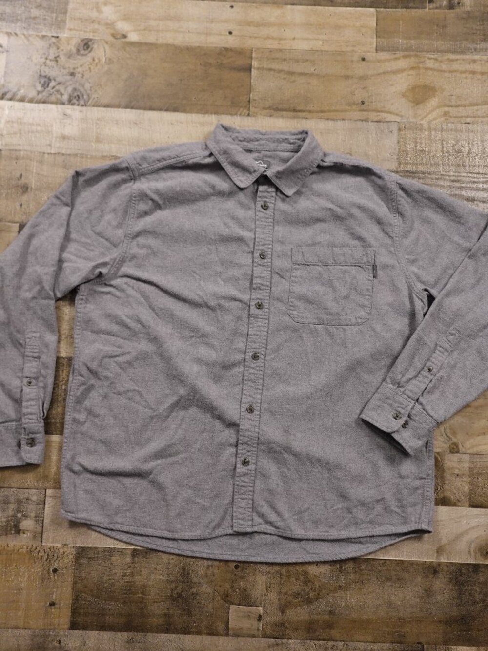 Eddie Bauer Chamois Cloth Button Down Shirt Men’s XXL Gray Outdoor‎
